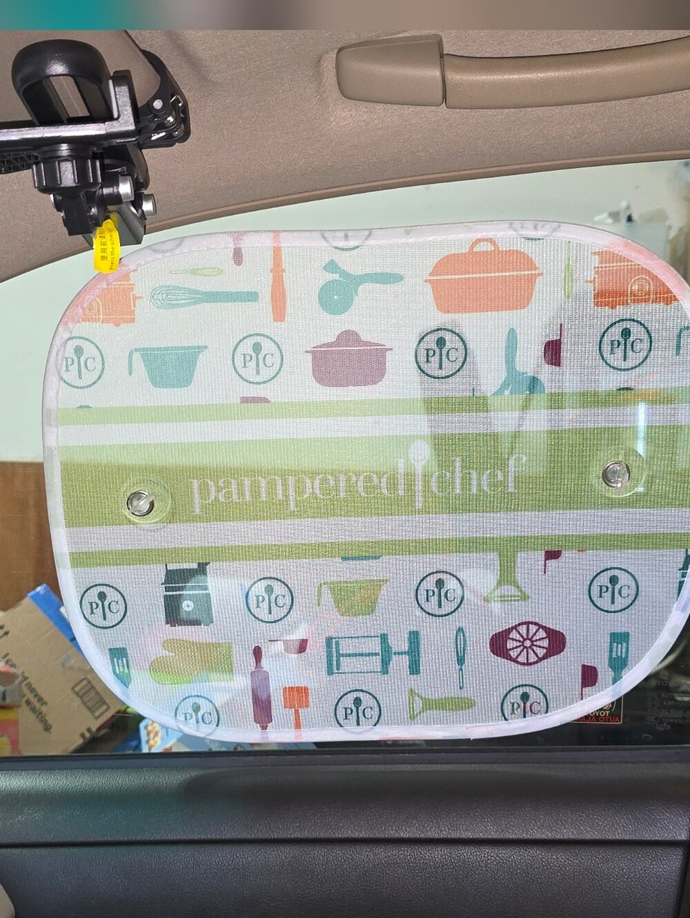 Pampered Chef Multicolor Kitchen Pattern Car Sun Shade